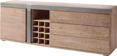 Image de MASSIVMOEBEL24 | Buffet en bois d'acacia laqué marron AMSTERDAM #129
