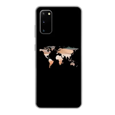 Produktbild von MuchoWow® Handyhülle Schutzhülle Hülle für Samsung Galaxy S20 Weltkarte - Farbe - Schwarz Silikon Softcase Handy Hülle - Bild