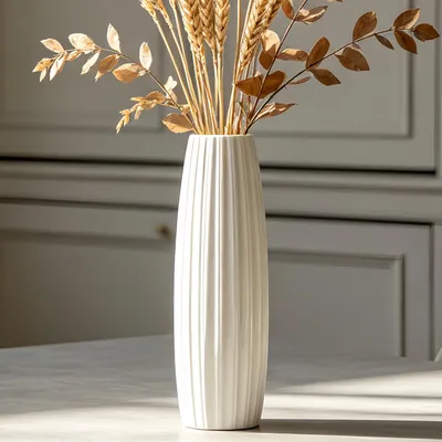 Produktbild von Keramikvase 30 cm, weiß, Keramik, für Wohndekoration