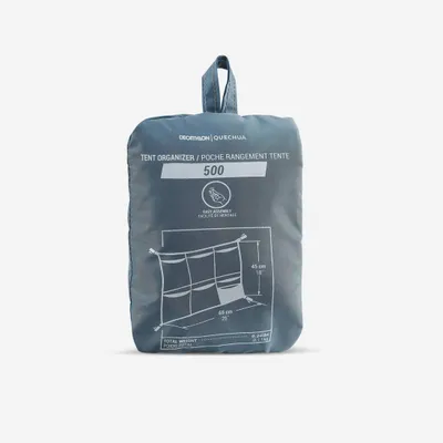 Productafbeelding van Quechua Hangende Opbergzak 500, opbergzak voor in de tent, geschikt voor kamperen, 65x45 cm, grijs