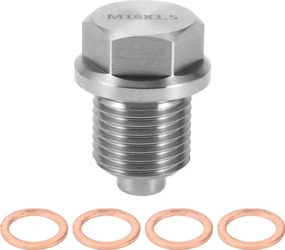 Image de Boulon De Vidange D'Huile Anti-Fuite Pour Carter D'Huile, Vis De Réparation De Filetage En Acier Inoxydable Ton Argent 1 Ensemble M16X1.5