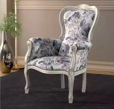 Obrázek produktu pro Klasické křeslo křídlo čalouněný nábytek designová látka obývací pokoj