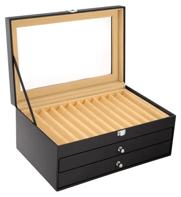 Obrázek produktu pro Pouzdro na plnicí pera, 36 přihrádek, design, černé