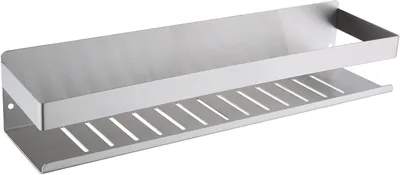 Zdjęcie produktu dla Półka ścienna 40 cm, stal nierdzewna SUS304, szczotkowany nikiel, samoprzylepna, pod prysznic