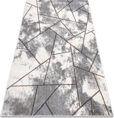 Produktbild von Modern NOBLE Teppich 1518 67 Vintage, Geometrisch - Strukturell zwei Ebenen aus Vlies creme / grau Grau 180x270 cm