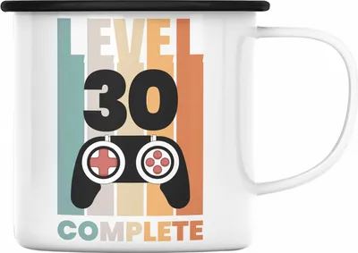 Produktbild von Trendation -  30. Geburtstag Emaille Tasse Mann Geschenk 30er Geschenkidee 30 Vater Männer Lustig Geschenke (Schwarz)