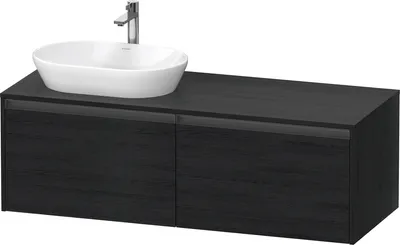 Produktbild von Duravit Ketho.2 Wastafelonderkast 140x55x45,9 cm Mat Eiken (zwart)