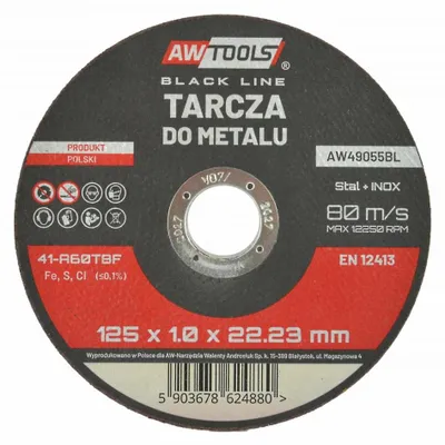 Produktbild von AWTOOLS Metallscheibe 125 x 1,6 mm, schwarz