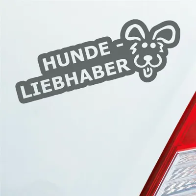 Produktbild von Auto Aufkleber Hundeliebhaber Hund Dog süß Love Liebe 19x9 cm Grau Sticker Heckscheibenaufkleber