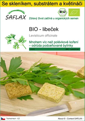 Obrázek produktu pro SAFLAX Kultivační sada - BIO - libeček - Levisticum officinale - 100 Semena - S mini skleníkem, pěstebním substrátem a 2 květináči