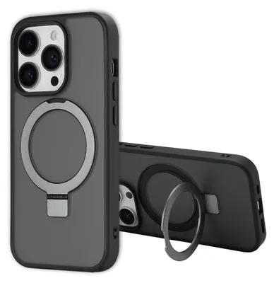 Produktbild von Accezz Ring Stand Backcover mit MagSafe iPhone 14 Pro - Schwarz
