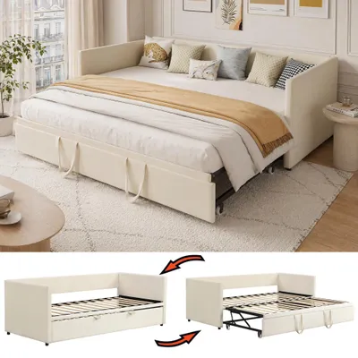 Obrázek produktu pro Rozkládací pohovka – samet – 90/180 x 200 cm