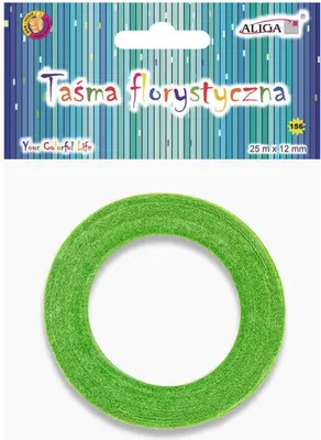 Zdjęcie produktu dla Taśma florystyczna - jasnozielona 12mmx25m - ALIGA
