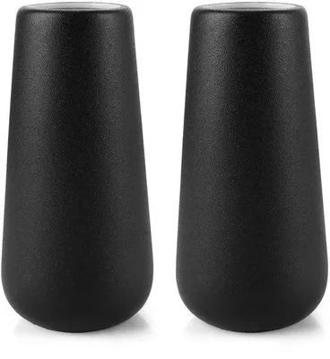 Obrázok produktu pre Uniqoos® Sada 2 keramických vázačiek, matná čierna, 20 cm – elegantné vázy vhodné na sušené aj čerstvé kvety, moderná dekorácia do interiéru