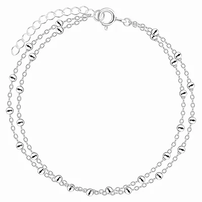Produktbild von Doppel Armband Silber 925: Damen Armkette zweireihig