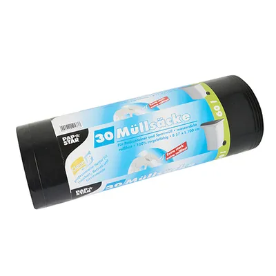 Produktbild von Papstar Müllsäcke, LDPE 60 l 100 cm x 57 cm schwarz, 4 x 30 Stück