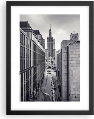 Produktbild von Gerahmtes Poster - Schwarzer Rahmen - Warschau Palast Kultur - 30x40 cm - Wand Bild - Wanddeko - Wandbilder - Kunstposter - Wandposter - Bilderrahmen - Bilder - Kunstdruck - P2BPA30x40-4382
