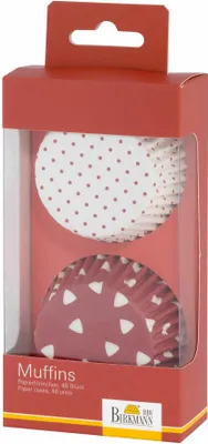 Immagine prodotto di Birkmann Papierförmchen Colour Splash, Muffin Förmchen, Form, Papier, rot, Ø 7 cm, 48 Stück, 443877