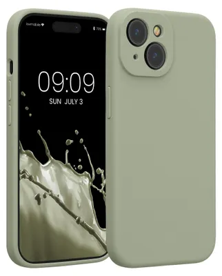 Produktbild von kwmobile Hülle kompatibel mit Apple iPhone 15 - Hülle Silikon gummiert - Handyhülle - Handy Case in Graugrün