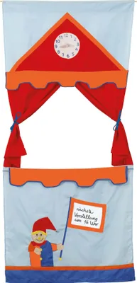 Produktbild von roba Tür Kasperletheater, platzsparendes Kinder Puppentheater inkl. 6 Handpuppen, zum Aufhängen