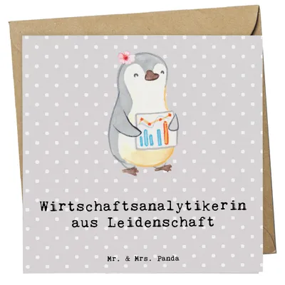 Produktbild von Mr. & Mrs. Panda Deluxe Karte Wirtschaftsanalytikerin Leidenschaft - Grau Pastell - Geschenk, doppelkarte, faltkarte, Glückwunschkarte, Grußkarte, anlasskarte, Klappkarte