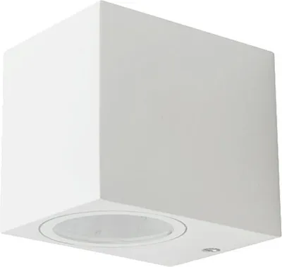 Produktbild von LED Außenwandleuchte Fassadenleuchte Aussenlampe Eckig-Weiß- 1-Flammig mit Leuchtmittel Kaltweiß