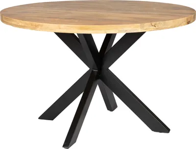 Produktbild von Zita Home Esstisch 130cm rund echtes Massivholz mit Metallgestell