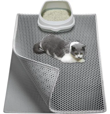 Obrázek produktu pro Podložka pod kočičí toaletu Katzenklo, rozměry 76x61 cm, materiál EVA, šedá barva, dvouvrstvá