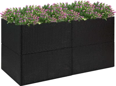 Produktbild von The Living Store Pflanzkübel Schwarz 157x80x80 cm Poly Rattan