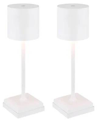 Produktbild von 2x LED Tischleuchte, Weiß, Touchdimmer, USB-Anschluss, H 32 cm