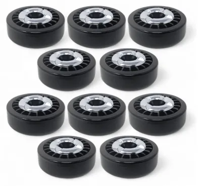 Produktbild von 10x Schwarz, Starlet24® Windaschenbecher Gluttöter rund flach - stabiler Metall-Kunststoff-Aschenbecher für draußen & drinnen, spülmaschinenfest