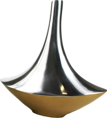 Produktbild von Blumenvase Schiffchen aus Metall Design Vase Aluminium Dekovase 33x33x14 cm Modell B