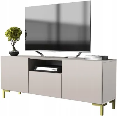 Produktbild von TV-Kommode 150 cm in Kaschmir mit goldenen Füßen