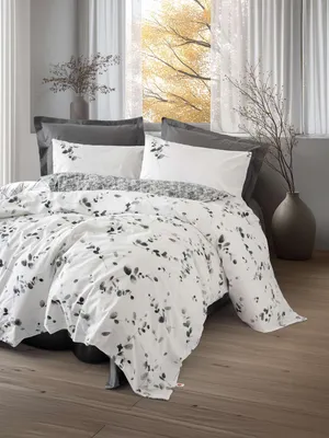 Produktbild von L'Essentiel Linge de Maison, Hochwertiges Ranforce Bettwäsche Set (2-teilig), Anthrazit, 200 x 200 cm | 100% Baumwolle, maschinenwaschbar bei 40 °C, mit Knopf- und Umschlagverschluss | Elegantes Design für Ihr Schlafzimmer.