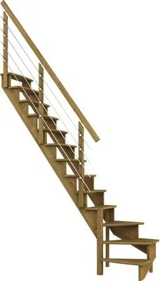 Produktbild von Pertura Wangentreppe Filia Eiche Ohne Setzstufen Seitenwange eiche 1/4-gewendelt unten links 65 cm 12 Stufen / 13 Steigu