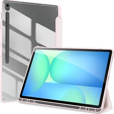 Produktbild von Samsung Galaxy Tab S10 FE Plus Hülle - Dux Ducis Toby Tri-Fold Ständer Klapphülle mit Schlaf/Wach-Funktion - Rosa