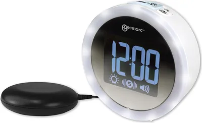 Obrázok produktu pre Geemarc Wake'n shake STAR -elegantný vibračný budík so silným tónom budíka 90 dB, svetelným rámom a zrkadlovým efektom