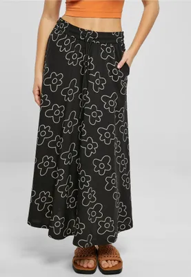 Zdjęcie produktu dla Spódnica damska Urban Classics Ladies Viscose Midi Skirt blackflower – XS