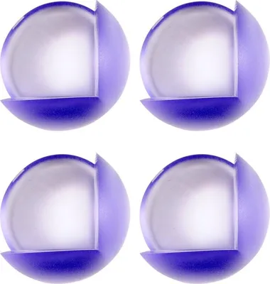 Image de Protège-coins pour meubles, autocollant, bleu translucide, 4pcs