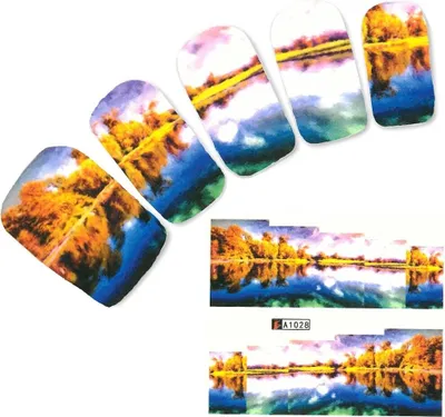 Produktbild von Tattoo Nail Art Landschaft See Aufkleber Nagel Sticker