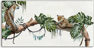 Produktbild von Coloray Acrylbild 100x50  Wandbild Acrylbilder Tropisch Geparden Tier Dschungel Katze