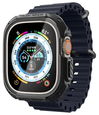 Immagine prodotto di Spigen ACS05457, custodia, smartwatch, nero, Apple, Apple Watch Ultra (49mm), policarbonato (PC), poliuretano termoplastico (TPU)