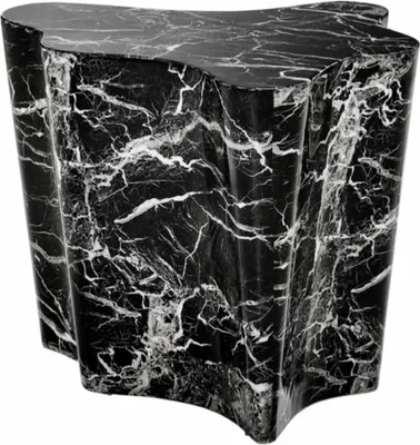 Produktbild von Casa Padrino Luxus Art Deco Designer Beistelltisch aus schwarzem Kunstmarmor - Luxus Designer Beistelltisch