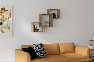Immagine prodotto di Skye Decor, Silver - Walnut, mensola a muro, noce, 100% pannelli truciolari rivestiti in melamina, 98 x 19,6 x 72 cm