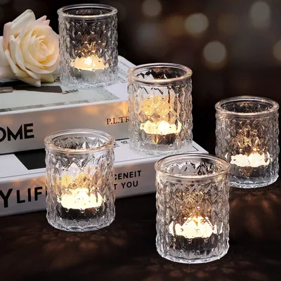 Produktbild von 12 Stück Klare Teelichthalter aus Glas