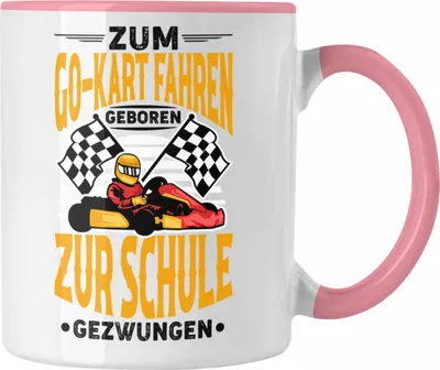 Produktbild von Trendation - Go Kart Fahrer Tasse Geschenk Eat Sleep Race Gokart Racing Rennfahrer Spruch (Rosa)