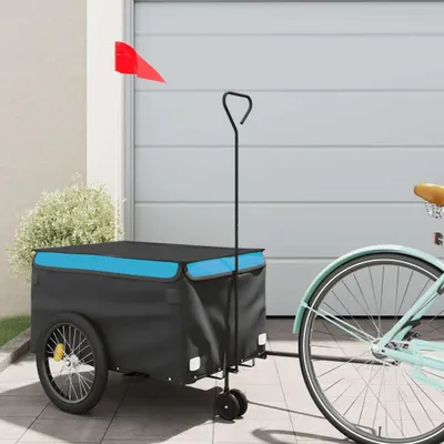 Produktbild von "2026 MODERNE"Robuste Fahrradanhänger - modernes Design - Transportanhänger - Schwarz und Blau 30 kg Eisen NEU879346 - Fahrradanhänger