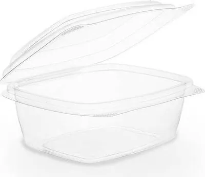 Obrázek produktu pro Nádoba z PLA s víčkem, 250 ml, 12,2 x 10,5 x 5 cm, 50 kusů.