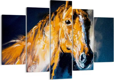 Produktbild von Bild auf Leinwand - Leinwandbild - Pferd Natur Tier - 150x100cm - Wand Bild - Wanddeko - Leinwanddruck - Bilder - Kunstdruck - Wanddekoration - Leinwand bilder - Wandkunst - EA150x100-3425