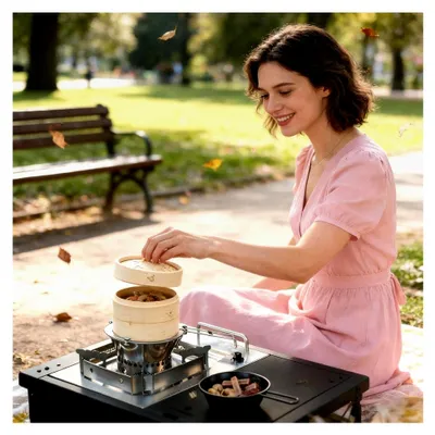 Produktbild von Rundes Dampfgitter aus Edelstahl für Kochtöpfe, Kühlgitter für Camping, Küche und Outdoor